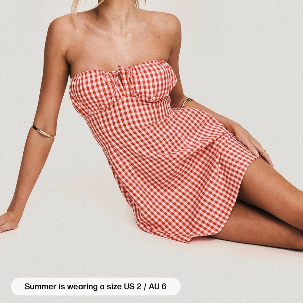 Princess Polly Double Date Mini Dress Red Gingham